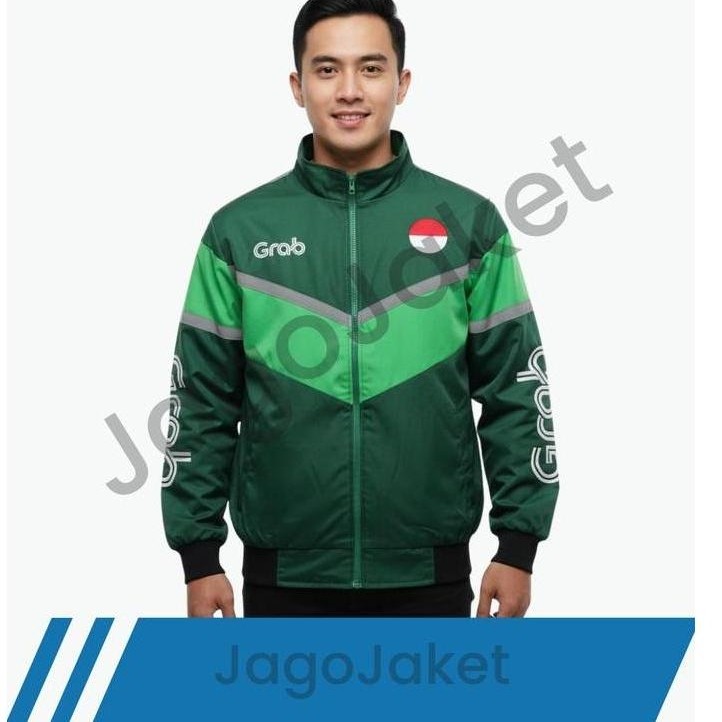 JagoJaket - Jaket Grab Thailand Pria Bomber Waterproof | Anti Air | Reflektif | Anti Gerah & Nyaman