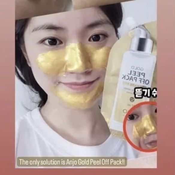 [Anjo] 24K Gold Masker Wajah Peel Off Gold 27g untuk Membersihkan Pori dan Melembapkan Masker Wajah 