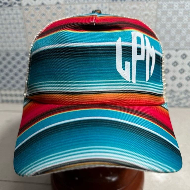 Topi Second Brand Branded Trucker Rainbow LPM AOP Tag Putih