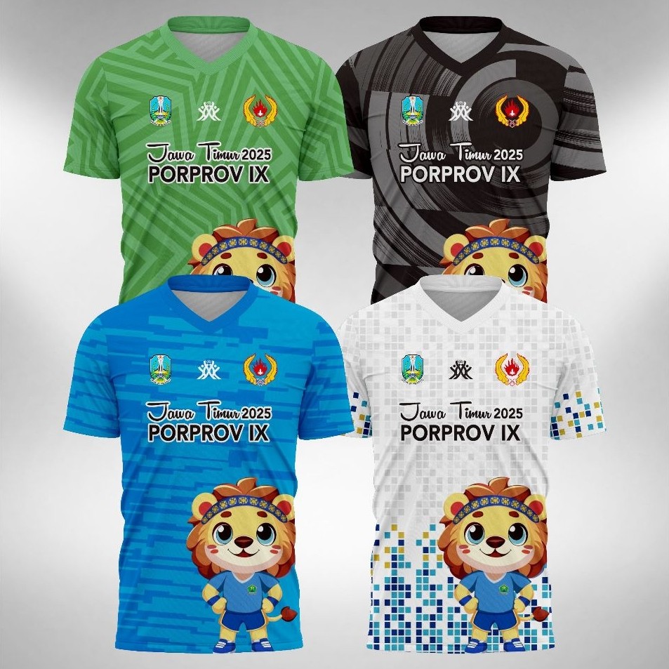 READY Jersey PORPROV Pekan Olahraga Provinsi JATIM Jawa Timur Malang Raya Tahun 2025 Maskot KOTA