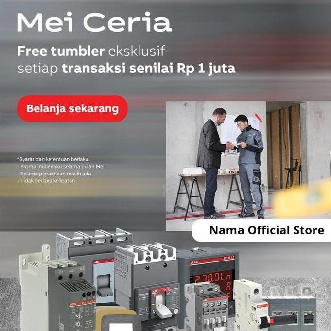 ABB MCCB A1A 125 TMF 40-400 3P 40A 10kA 1SDA066514R1 (TERBAIK) (TERBARU) (TERMURAH)