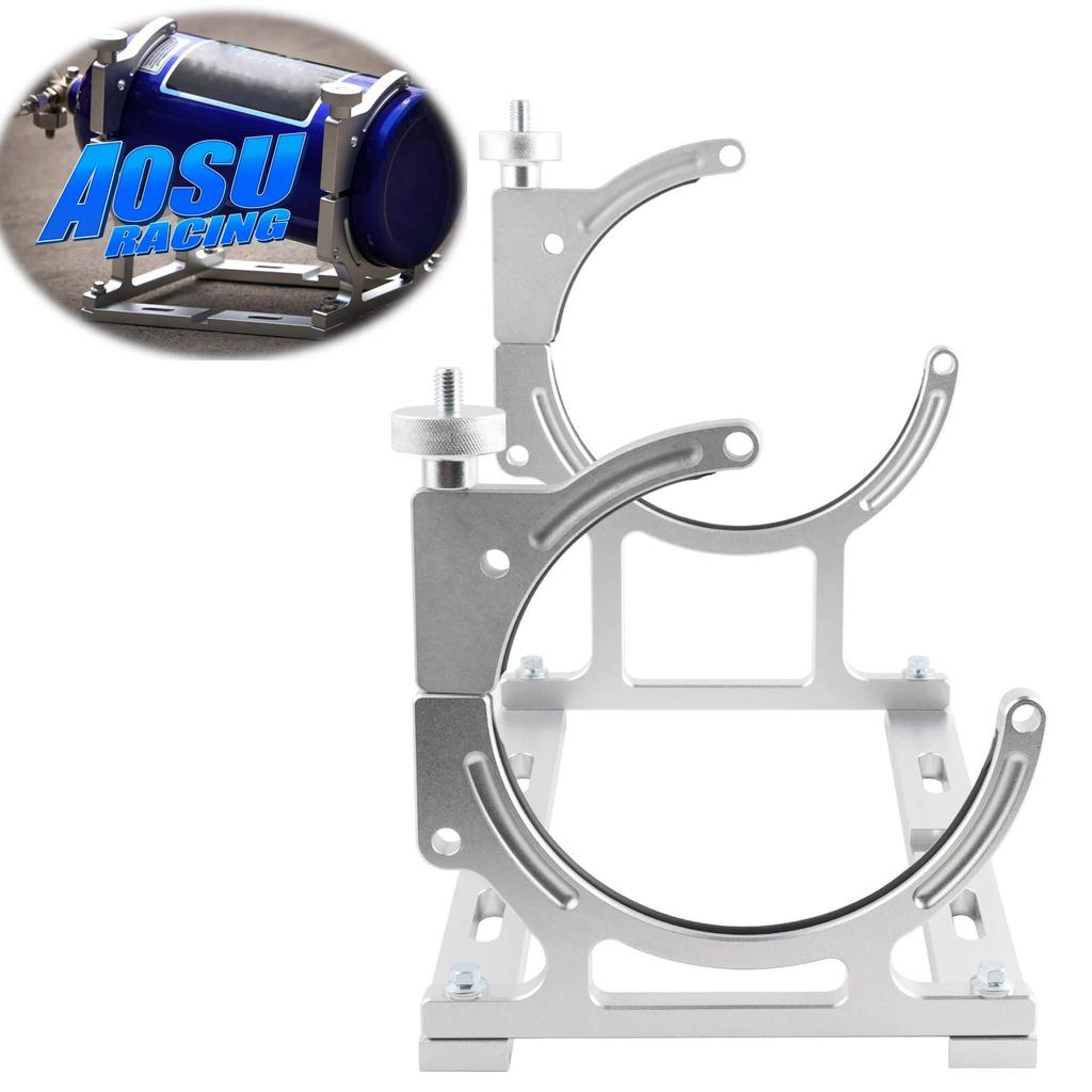 AOSURACING 7” Nitrous Oxide Nos Single Bottle Holder Bracket Nitrogen Single Bottle Support Holder B