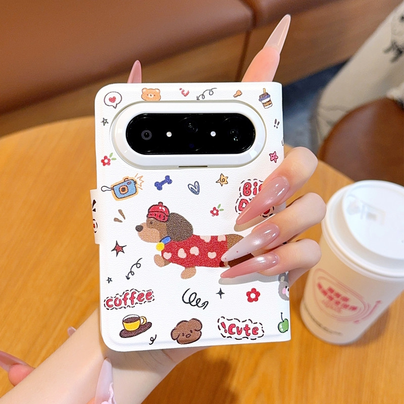 Casing Ponsel Magnetik Lukis Beruang Kartun untuk Huawei Pura X Max Lipat Besar