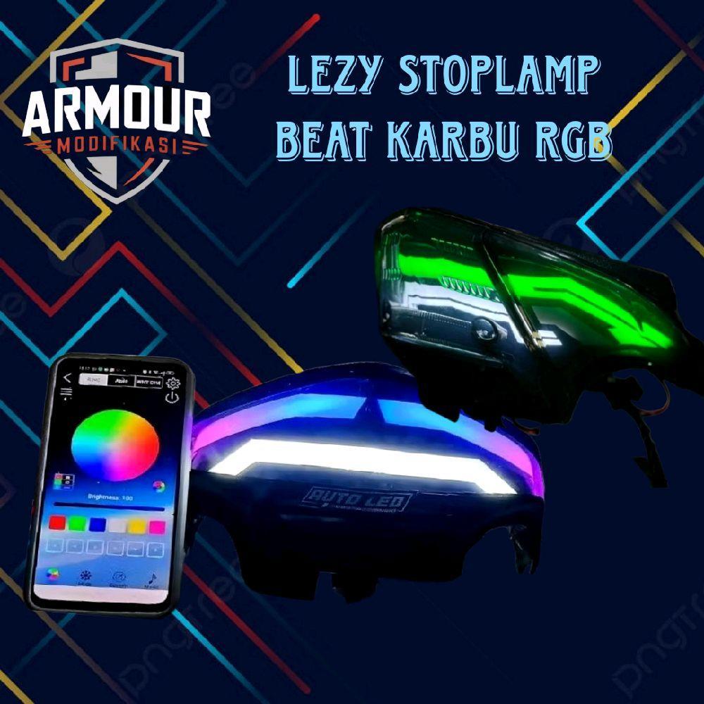 ARmour Set-Lezy Stoplamp RGB Beat Karbu 201 Mode Control Bluetooth Modifikasi Motor