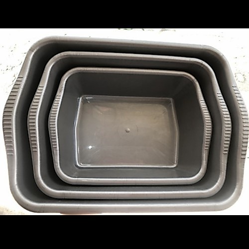 Baskom Bak Abu Silver Segi Murah Bee Plast 36x27x10CM Kotak Storage Box Tempat Makanan Sayur Buah Da