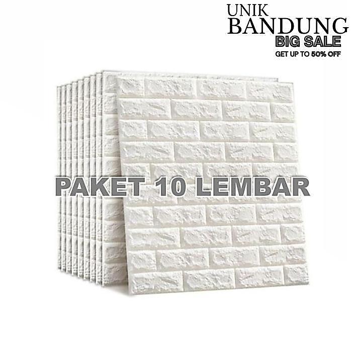 "New" UnikBandung PAKET 10 LEMBAR Wallpaper Brickfoam Bata 3D Foam 70 x 38cm Timbul Brickfoam