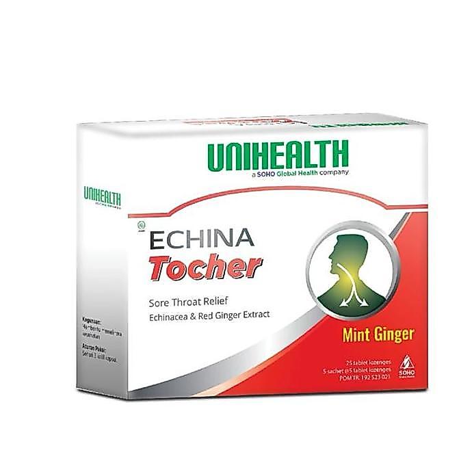 Echina Tocher Permen Hisap Sakit Tenggorokan Unihealth Jahe Candy