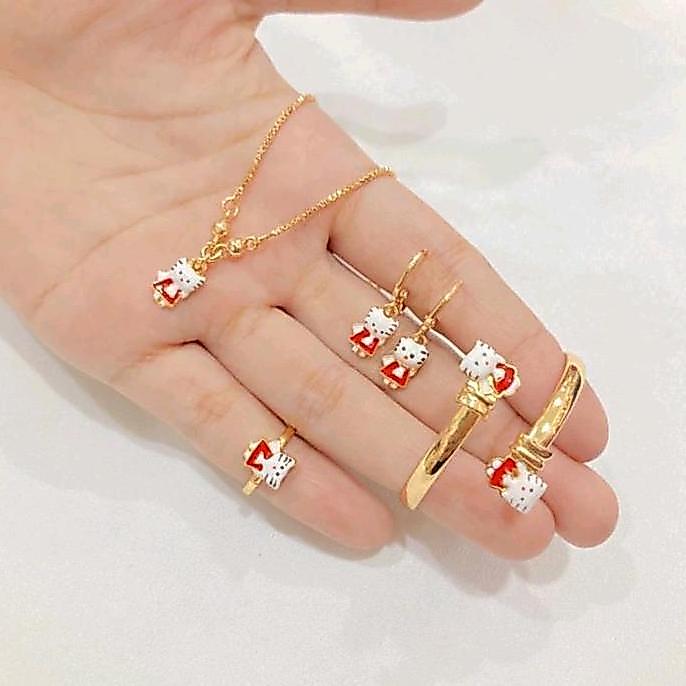Vegadasama8 - SET PERHIASAN TITANIUM SET ANAK MERAH 004 Kids