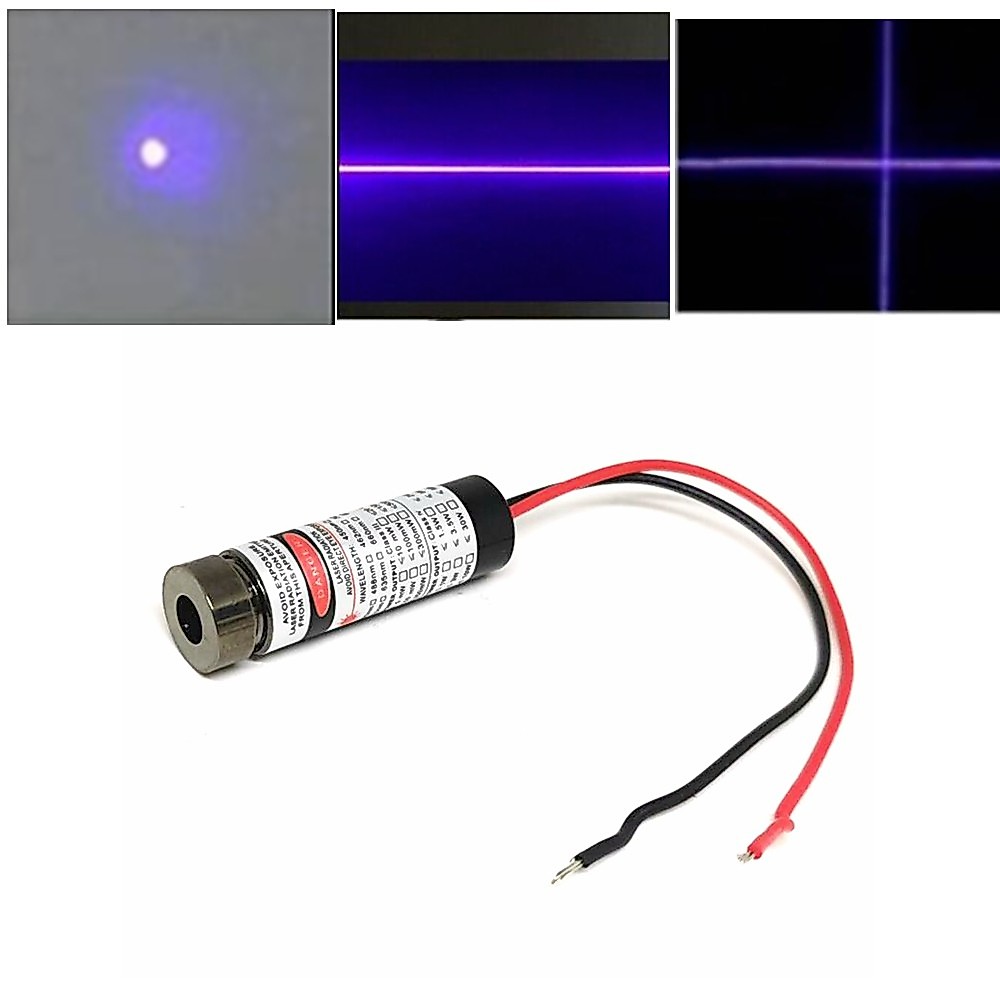 405nm 20/100mw Industrial Violet Blue Dot/Line/Cross Beam Laser Diode Module With Driver-in 13x42mm