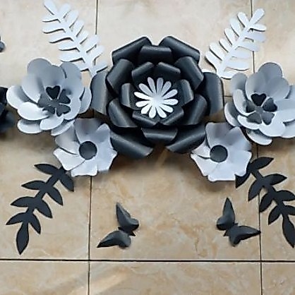ready stok paper flower dekorasi tunangan bunga kertas backdrop lamaran dekorasi tunangan bunga
