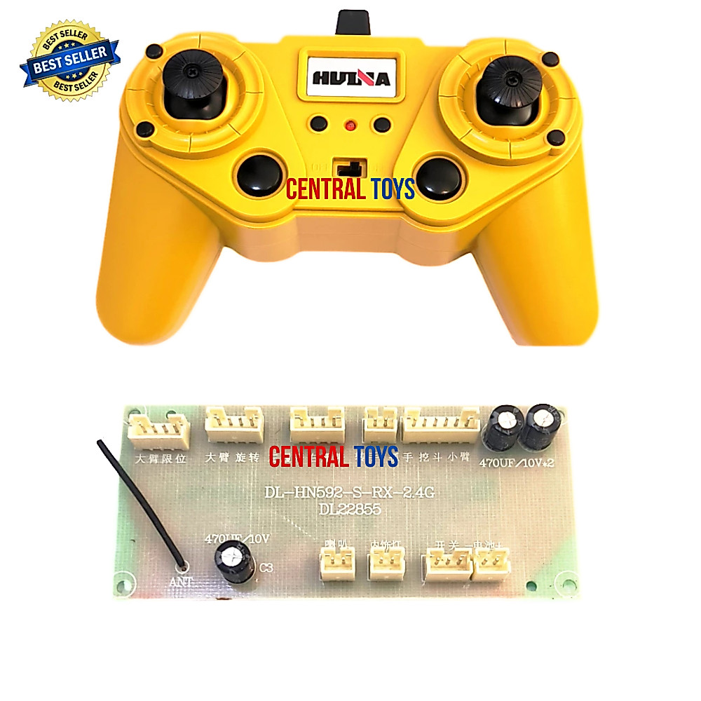 transmitter remote HUINA 1592 rc excavator receiver board DL-HN592-S-RX-2.4G DL22855