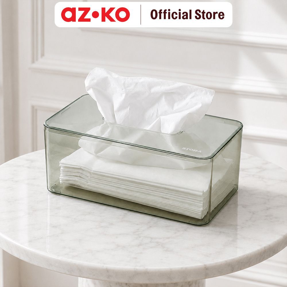 AZKO Stora Kotak Tisu Frosted Plastik Tissue Box Tempat Tisu Holder Tisu