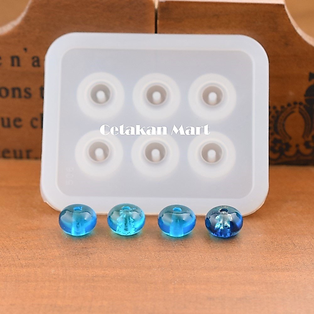 CM Cetakan Handmade Resin Epoxy DIY Beads Craft Bulat Pipih 9 mm Silikon