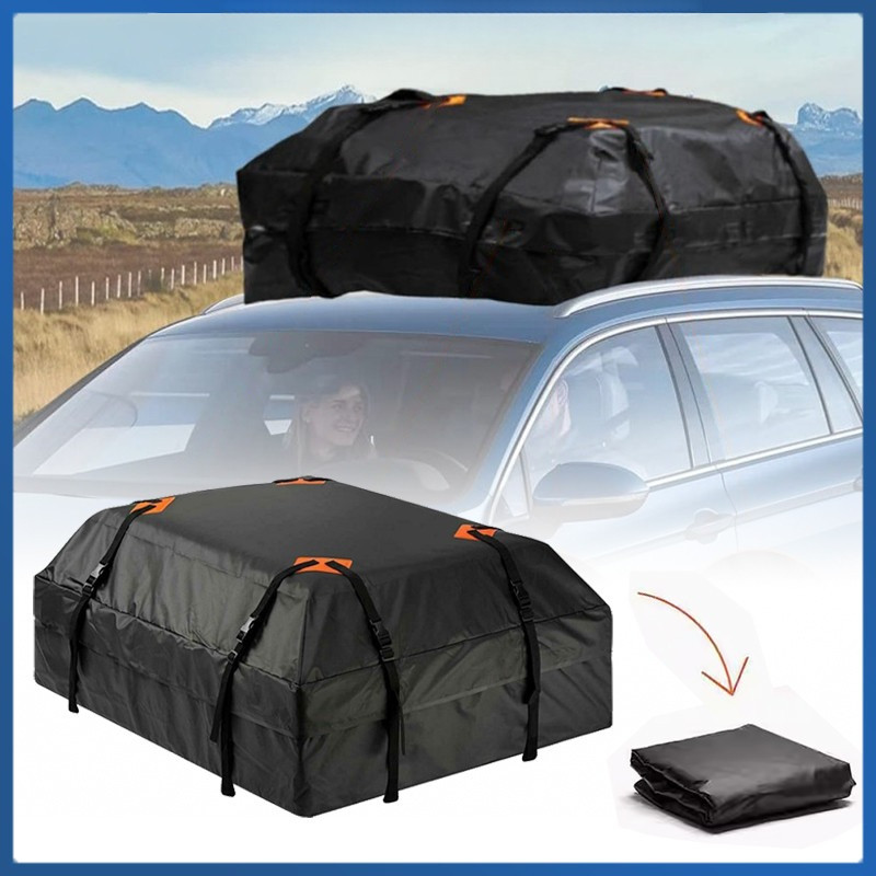 Tas Bagasi Mobil Atas Roof Bag Jumbo 425 Liter Penyimpanan Tahan Air Roof Rack Organizer Mobil