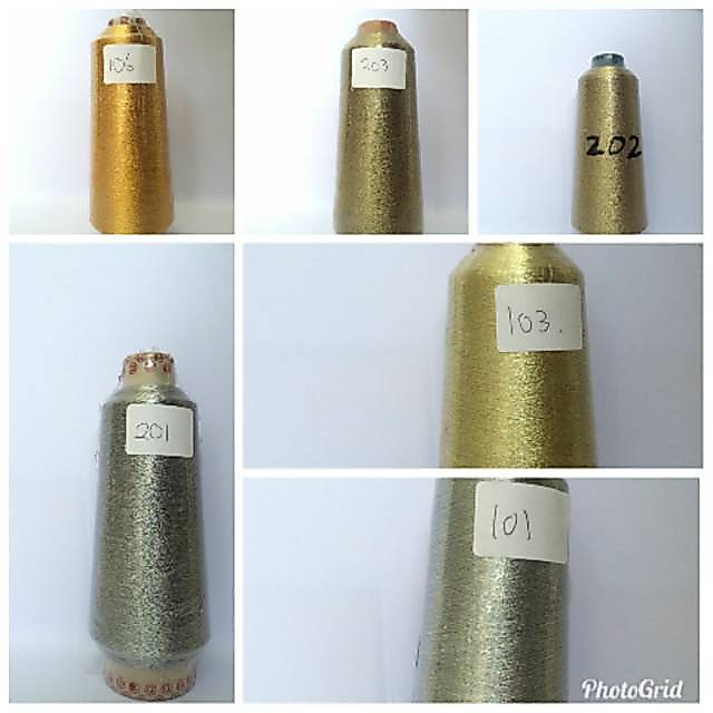 Benang Metalik Bordir / Benang Kodok / Benang Bordir Emas / Benang Rayon Bordir 100 gram