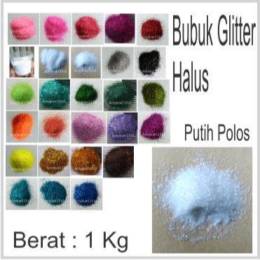 Gliter Bubuk Glitter Bubuk Halus 1 Kg Art Cat Kuku - Putih Polos