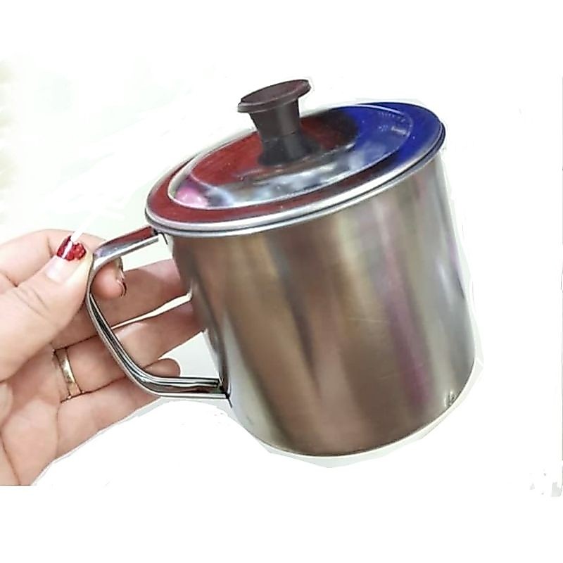 mug stainless steel 9cm plus tutup - cangkir 9cm stainless steel
