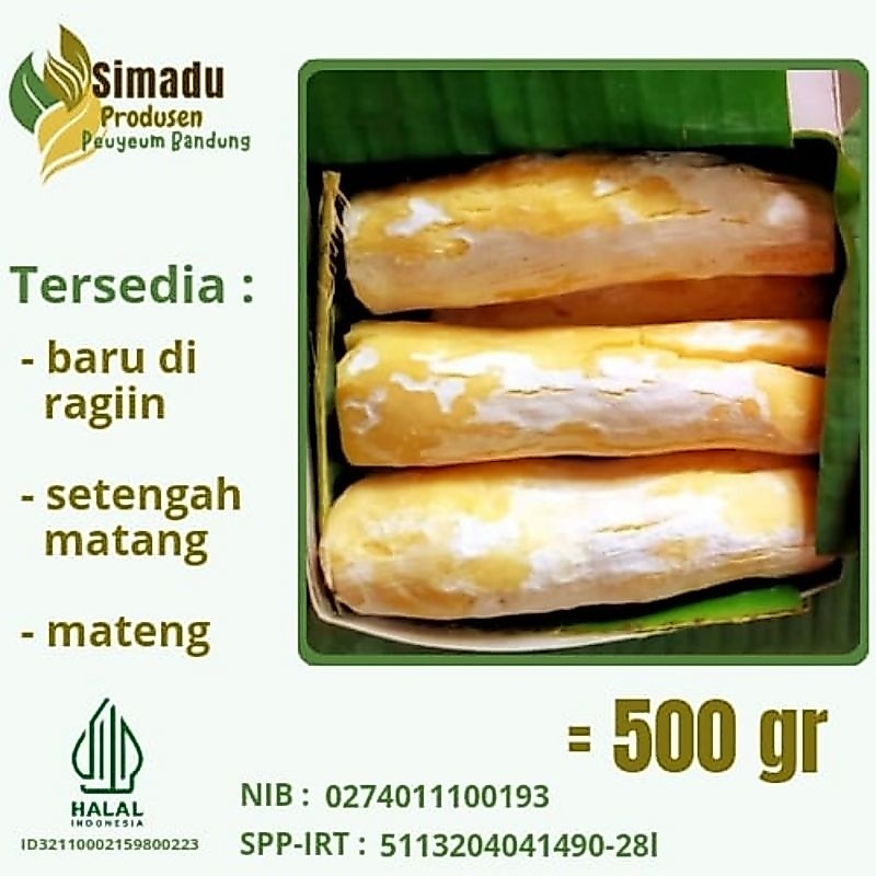 Tape singkong peuyeum bandung 500gr oleh 0leh khas bandung