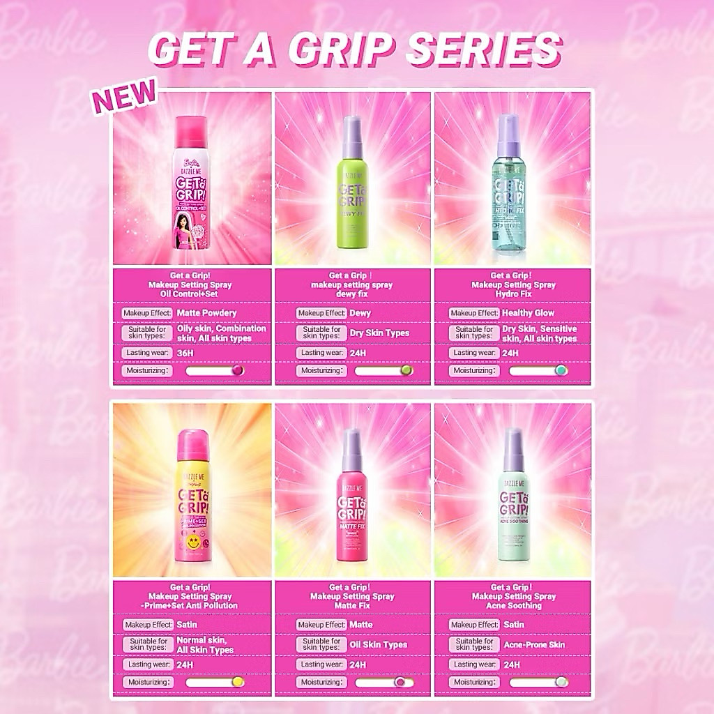 DAZZLE ME Get a Grip! Makeup Setting Spray / Dazzle me hydro fix setting spray / dazzle me hydro fix