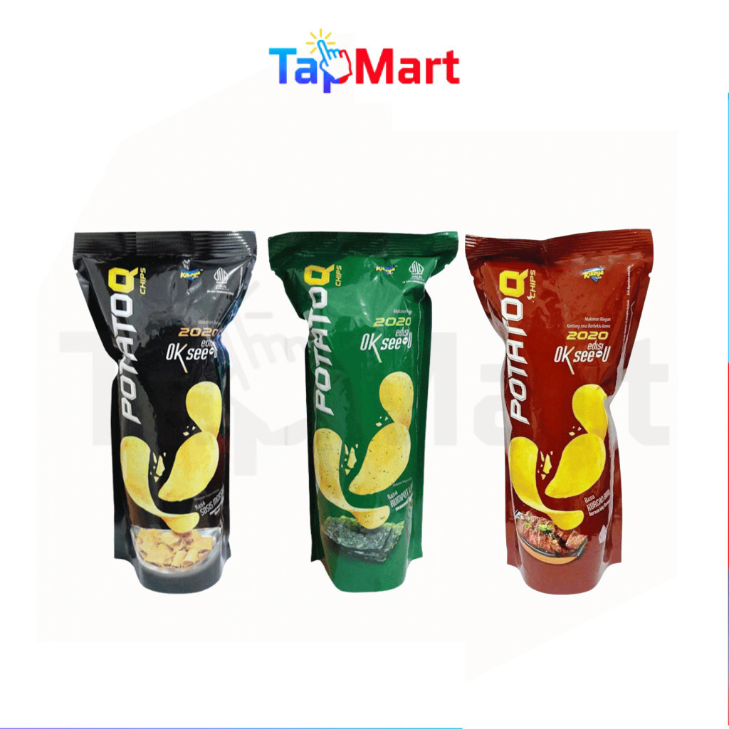 TapMart - Kikoya POTATO Q Chips Sosis Meksiko | Seaweed 50 gr PotatoQ Kripik