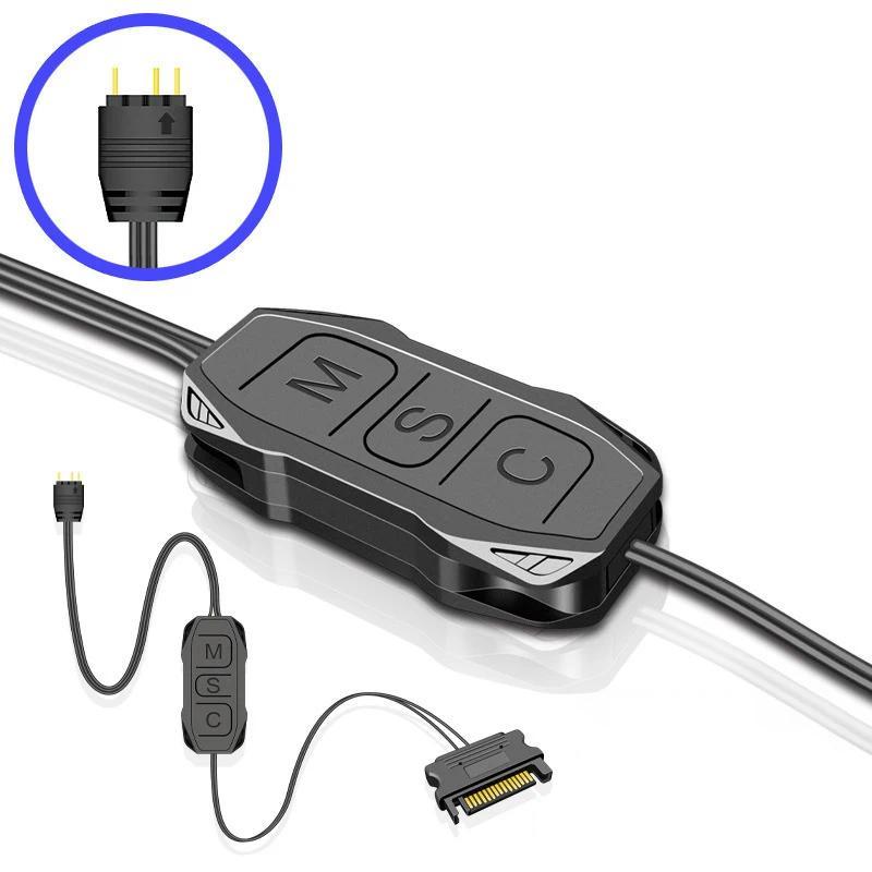 1Pc Pengontrol ARGB 5V 3pin Ke SATA Power Supply Mini RGB Controller 3PIN Hub Untuk Komputer Cpu Cas