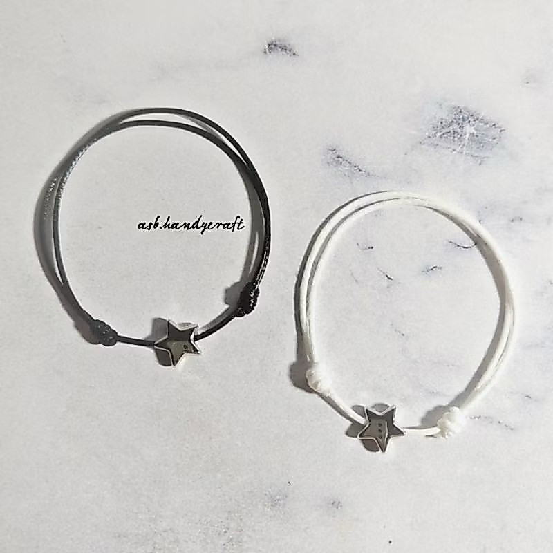 TERMURAH GELANG COUPLE BINTANG SILVER - Sudah 2 gelang couple bintang - gelang star