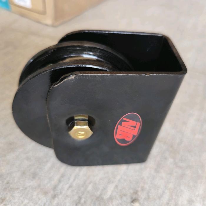 roda pagar SUPER BLACK besi as ukuran 6cm roda pintu gerbang sleding dobel bearing - Rell Siku terla