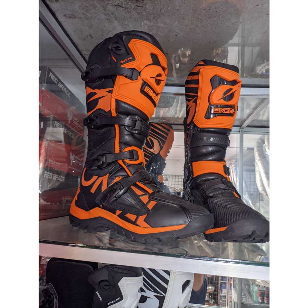 SEPATU TRAIL TRABAS CROSS ONEAL O NEAL RMX ENDURO HITAM OREN UKURAN 45 ATAU 11 ORIGINAL