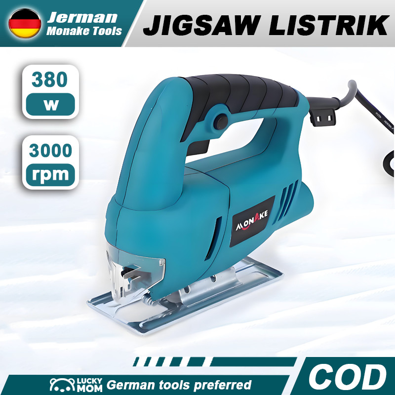 MONAKE ALAT JERMAN Mesin Jigsaw Gergaji Ukir Triplek Potong Kayu Listrik Jig Saw Machine