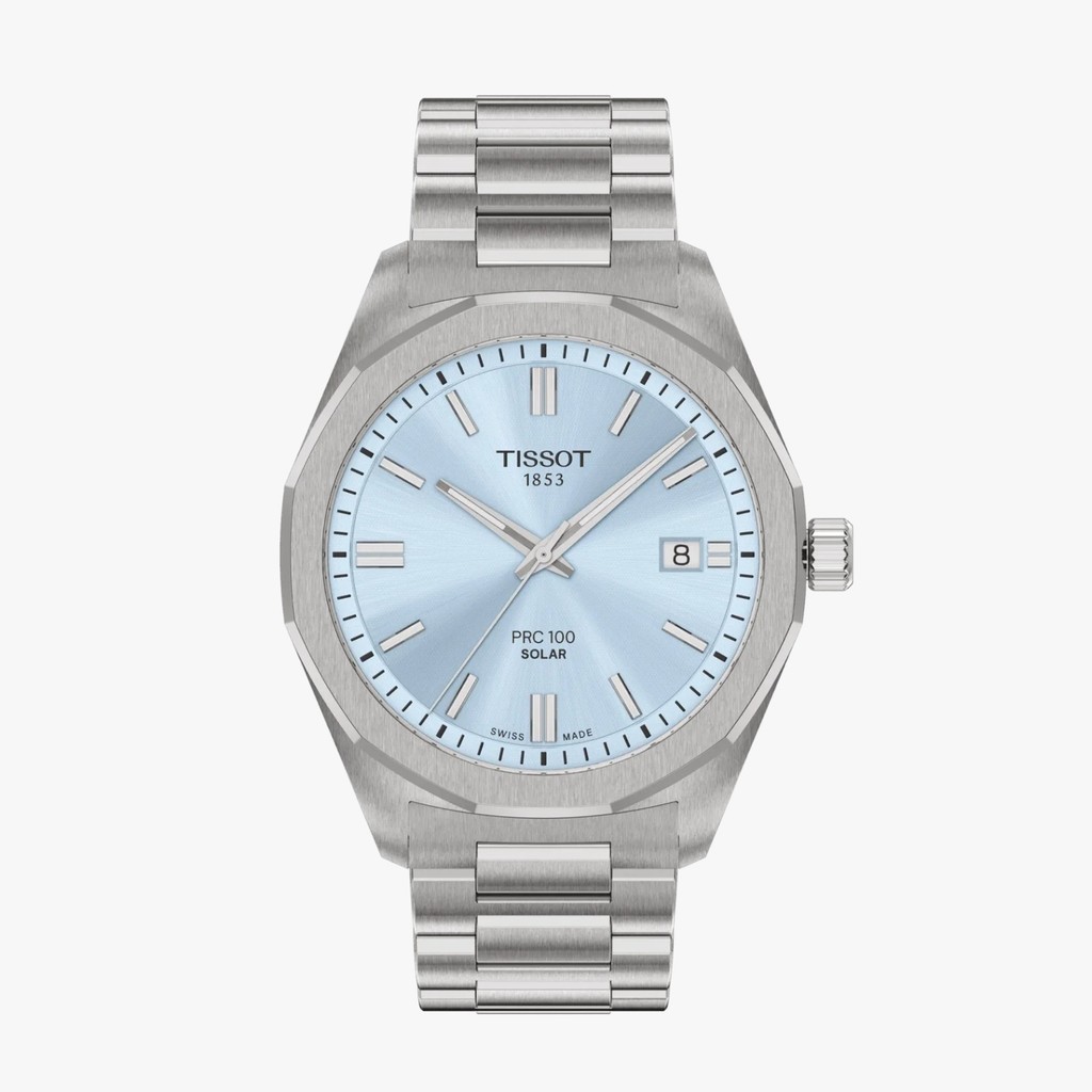 Tissot PRC 100 Solar Ice Blue Dial Jam Tangan Pria 39MM T1514221135100