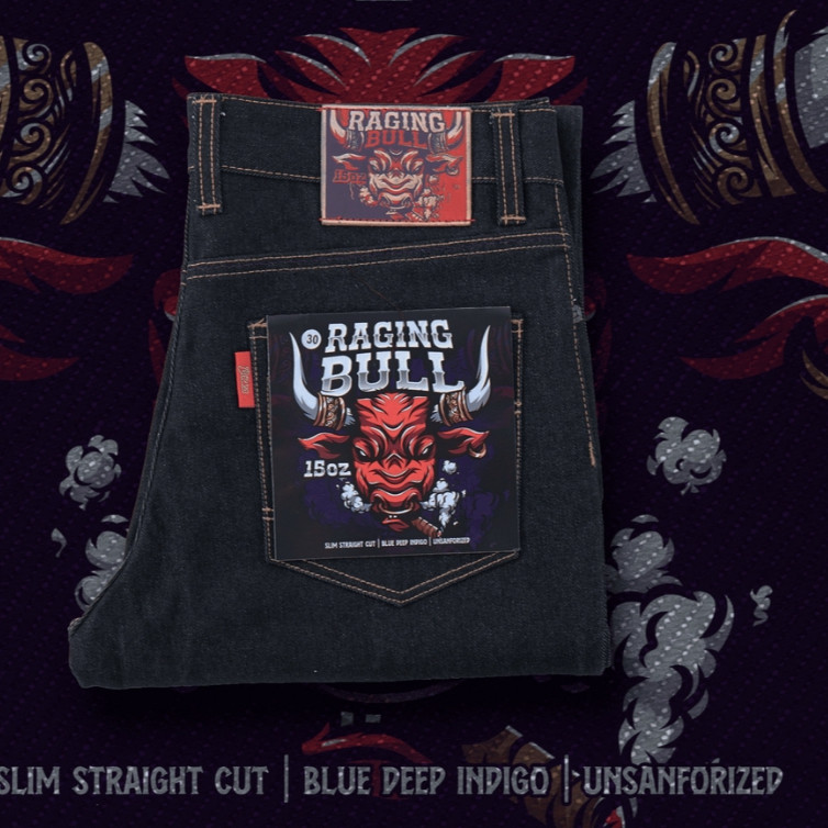 Promo Termurah  RAGING BULL - 15oz - Selvedge Accent Purple Line - Blue Deep Indigo