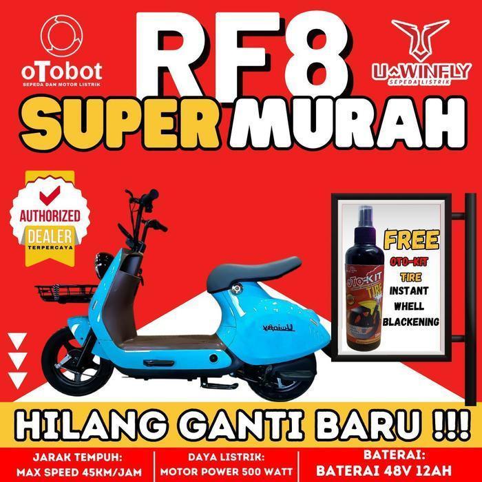 Grosir Promo SEPEDA LISTRIK MOTOR LISTRIK RF 8 RF 8 REDFISH 8 REDFISH8 UWINFLY - Orange 48V/12AH Ker