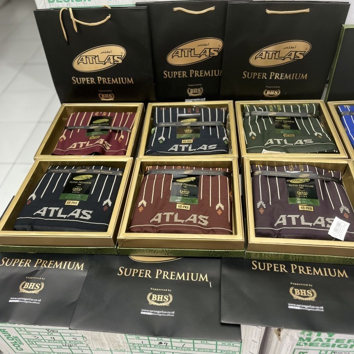 PROMO COD Sarung Atlas Super Premium 920 motif BHS - Sarung Atlas Premium BHS - Sarung Hitam motif B
