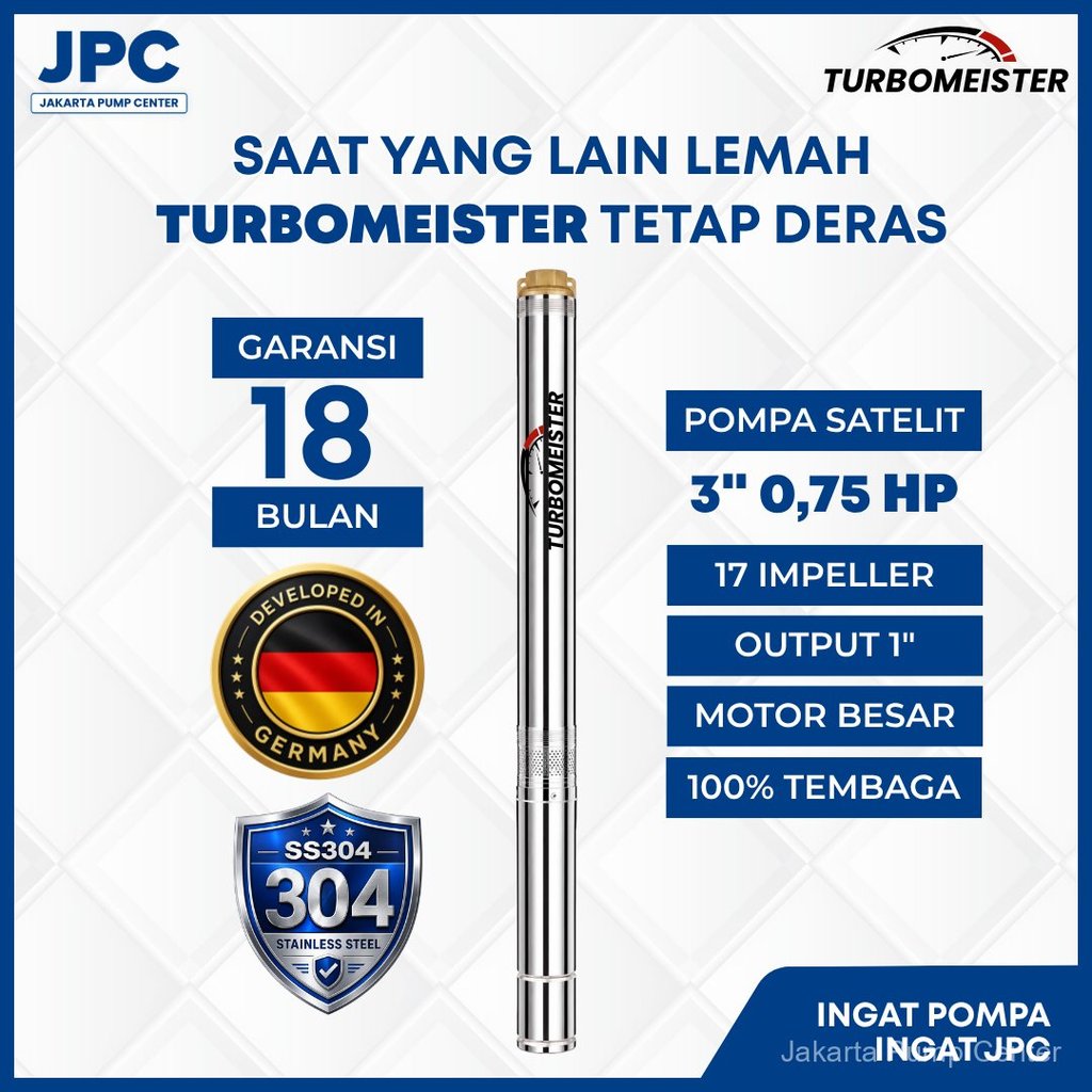 Pompa Satelit Turbomeister 3 Inch 0.75 HP - Pompa Submersible / Sibel
