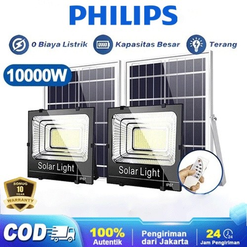 (Julie Tronik) [Beli 1 Gatis 1] PHILIPS Lampu tenaga surya outdoor 10000W lampu emergency tahan 24 j