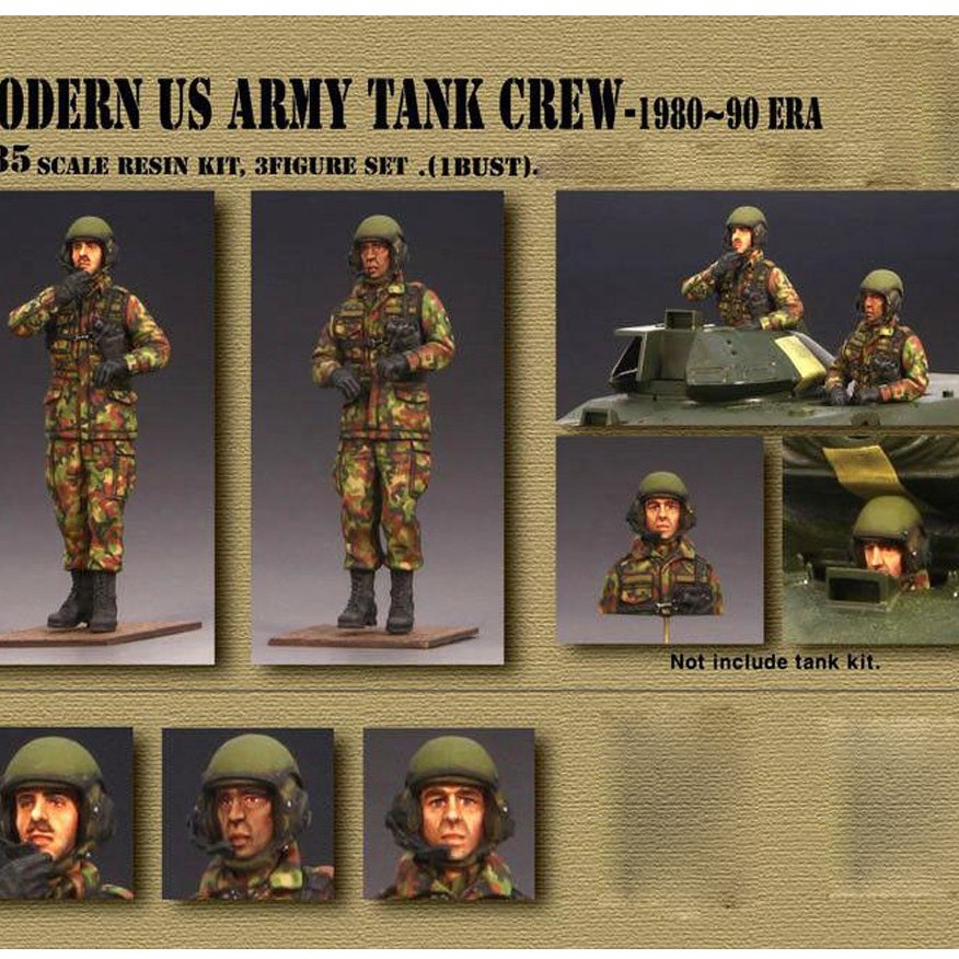 1/35 Modern US Army Tank Crew, Resin Model figure soldier, Military themes, Unassembled and