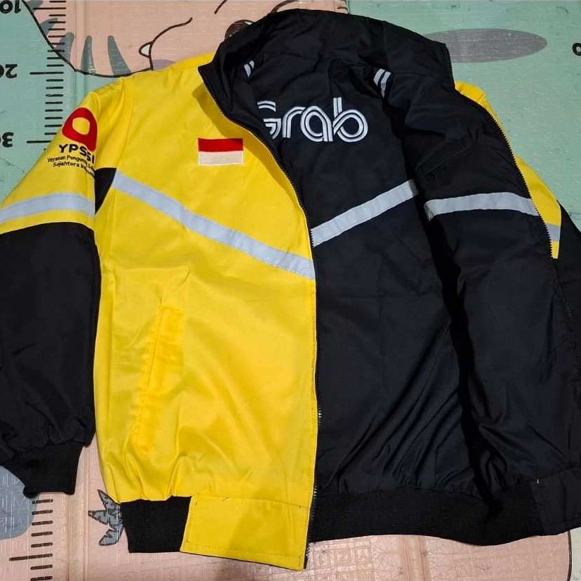 JAKET MAXIM KUNING GRAB HITAM MURAH