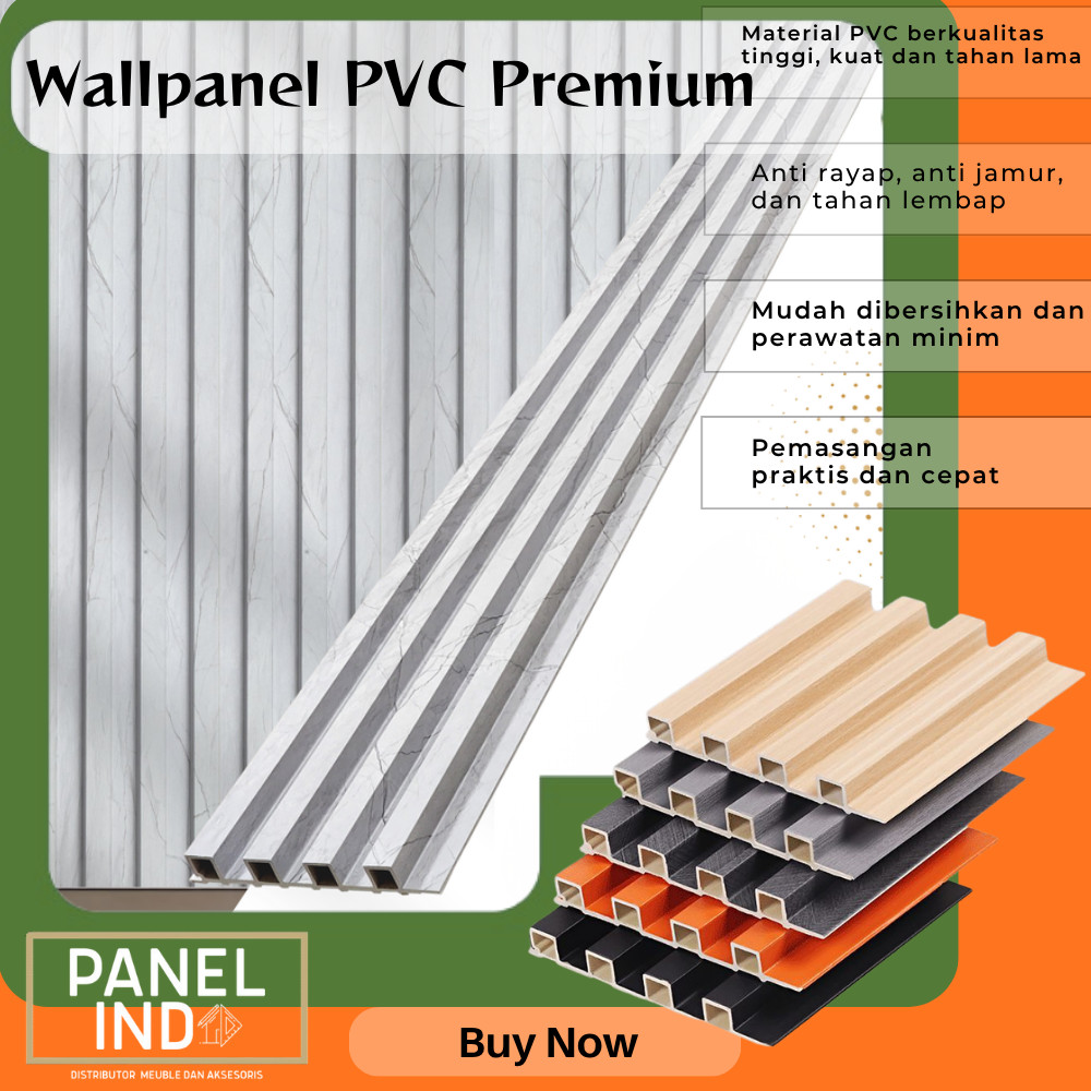 Panel Indo Wood Panel WPC (INSTANT BANDUNG) Ukuran 290cm / ND WallPanel PVC / WPC motif Kayu Bandung