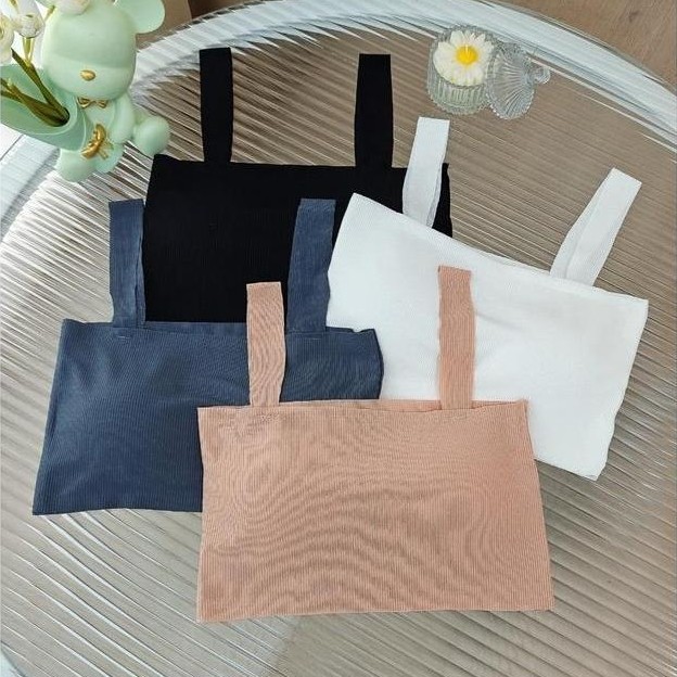 Bra 6993 Bra Wanita Tanpa Kawat Tank Top Basic With Cup Bra Pakaian Dalam Wanita Sexy Motif Polos Cr