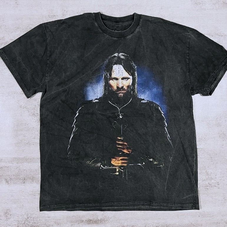 Kaos 2nd ori || Kaos Vintage Washed Tebal Oversize American Thrift x The Lord of The Rings