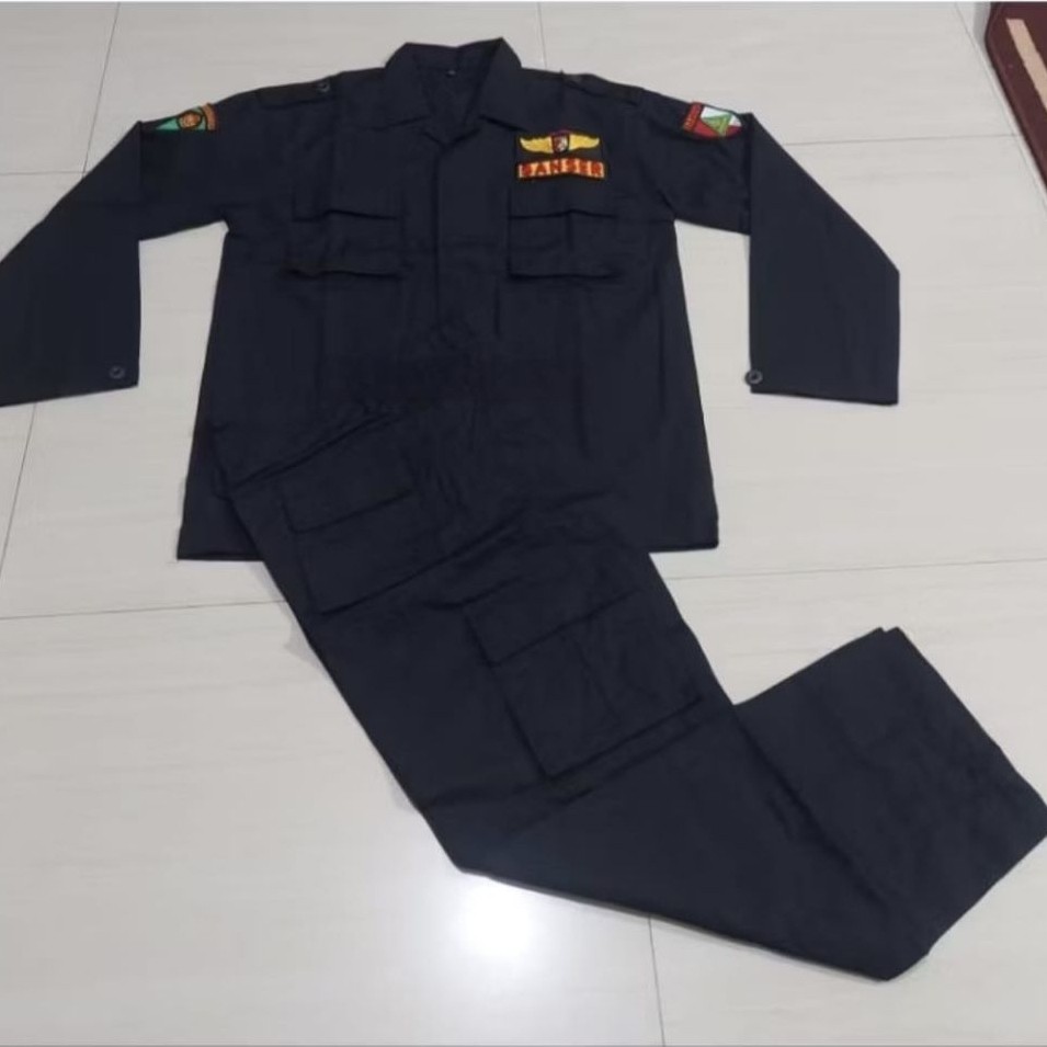 Seragam PDL Hitam Banser Lengkap Setelan Bahan Ripstok