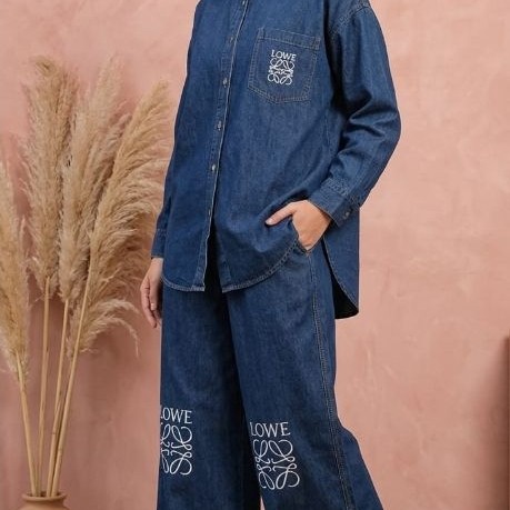 one set kulot jeans set palazo jeans gamis jeans bordir Z*RA Wannabequeen