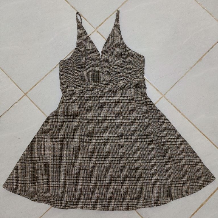 preloved dress overall tartan