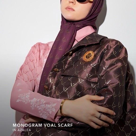 VZ Monogram Voal Scarf