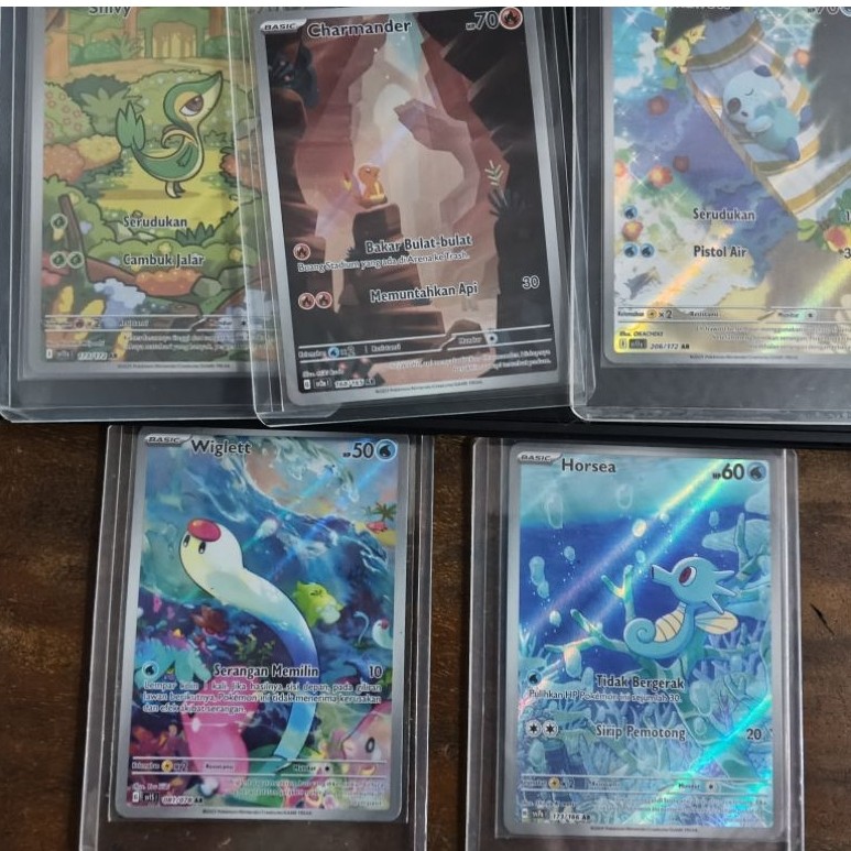 Bundle Pokemon TCG Indonesia AR Charmander-Snivy-Oshawott-Wigglett-Horsea