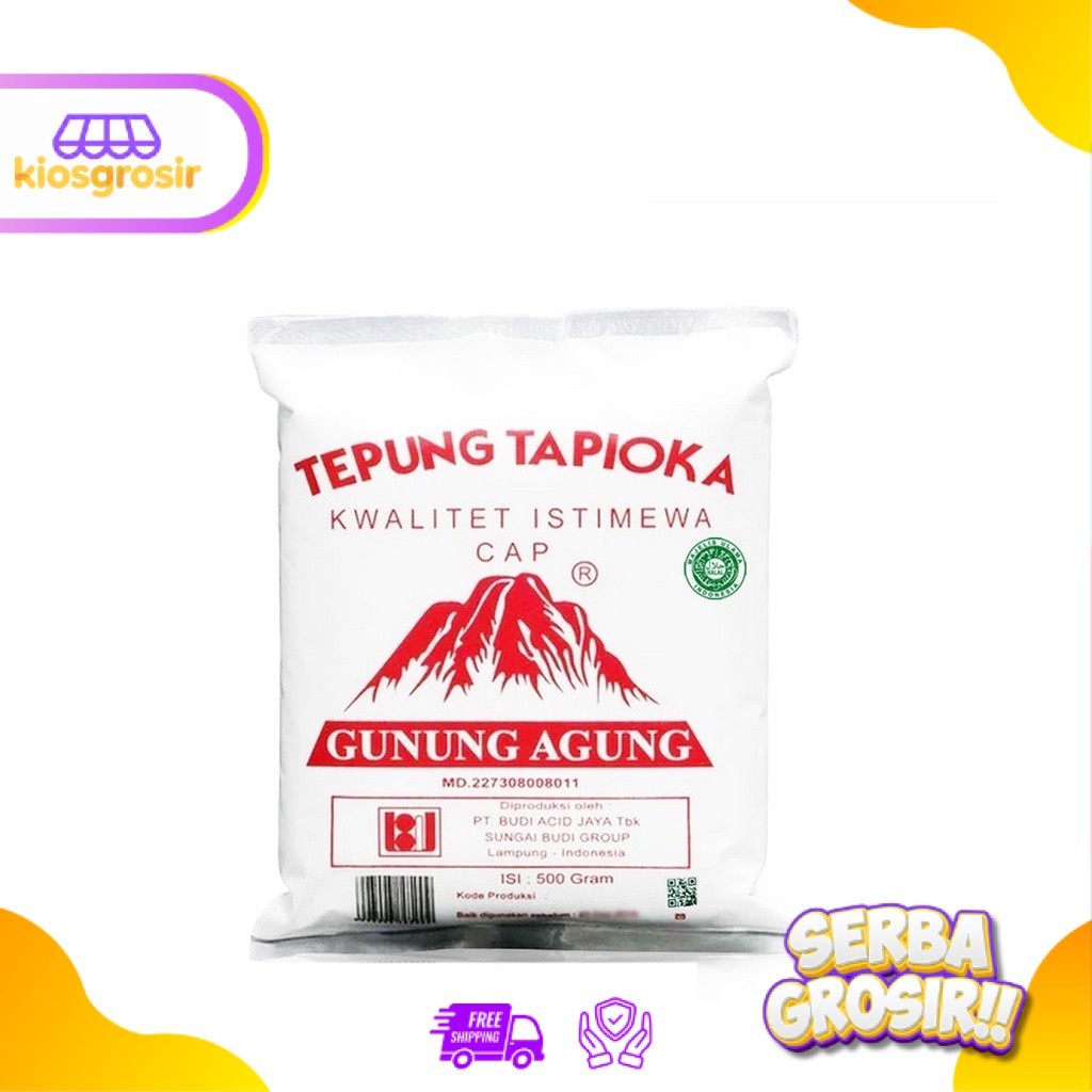 KIOSGROSIR Tepung Tapioka Kanji Sagu Cap Gunung Agung Merah 500 gr Rose Brand