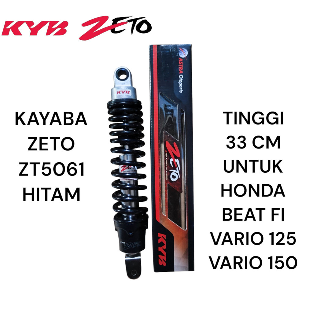 SHOCK KAYABA ZETO BEAT FI VARIO 125 VARIO 150 SPRING ADJUSTER SERI ZT5061 HITAM