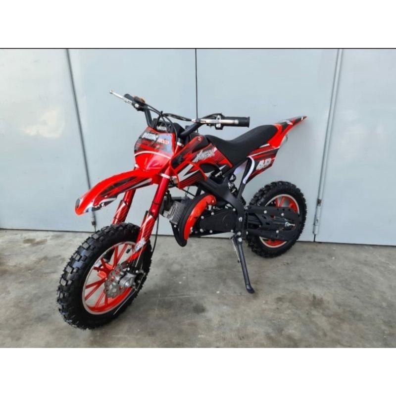 HARGA PROMO 1 SET KOMPLIT MOTOR BENSIN MINI TRAIL DOUBLE STARTER 50CC - Motor CROSS Anak - Motor Bal