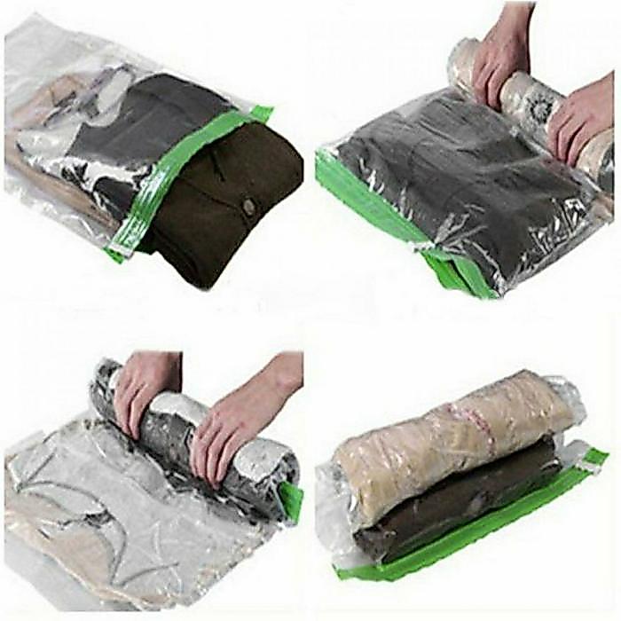 Ready Plastik Baju / Plastik Vakum / Penyimpanan Baju / Plastik Travel - Biru