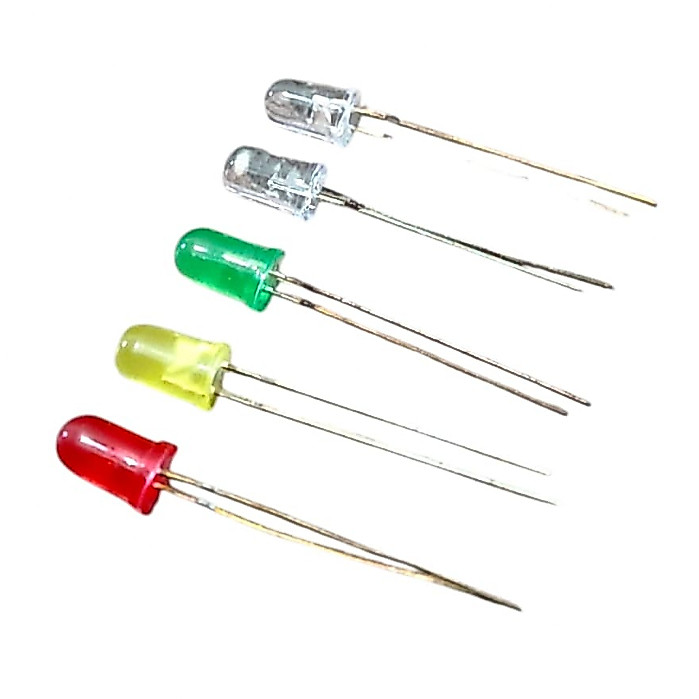 (10 pcs) - Lampu LED 5 mm warna warni komponen LED
